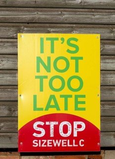 Campaign poster about stopping Sizewell C