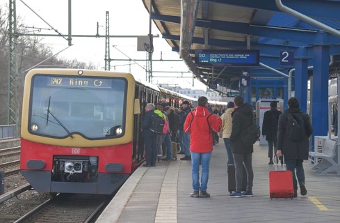 S-Bahn at Treptower Park S-Bahn station