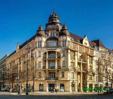Historic old building on Kurfuerstendamm corner Leibnizstrasse