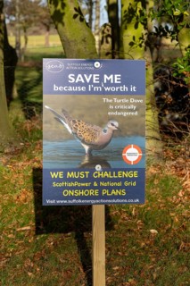 Campaign poster opposing Scottish Power and National Grid onshore electricity substation plans