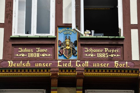 Inscription half-timbered house