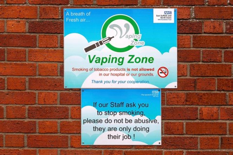 Vaping Zone smoking notice sign