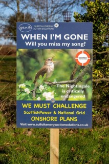 Campaign poster opposing Scottish Power and National Grid onshore electricity substation plans