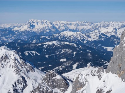 Blue sky over winter landscape