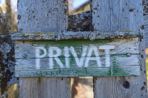 Private sign on door