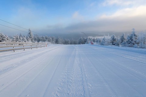 Ski slope in the morning