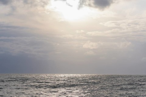 North sea with storm clouds