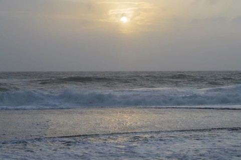 North sea with storm clouds