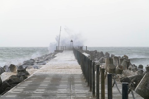Pier at storm