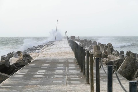 Pier at storm