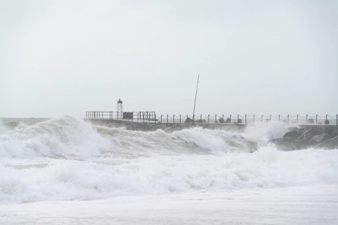 Pier at storm