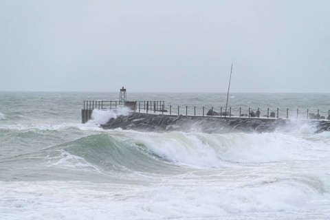 Pier at storm
