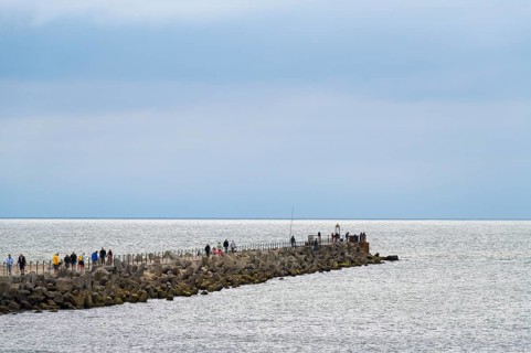 North sea with pier
