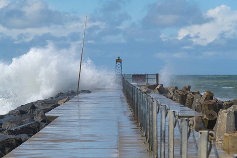 Pier at storm