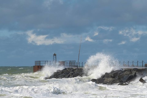 Pier at storm