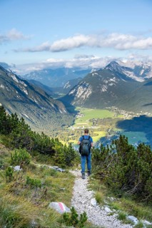 Hiker on hiking trail