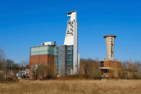 Shaft IV winding tower with machine hall and Consol Theatre in Consol Park