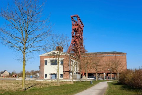 Doppelstrebengerüst mit Maschinenhalle im Consol-Park