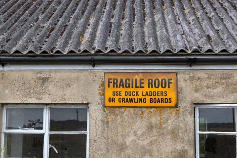 Fragile roof use duck ladders or crawling boards