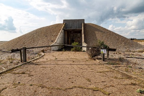 Abandoned military bomb testing buildings