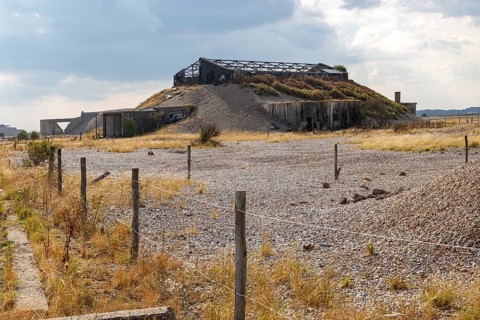 Abandoned military bomb testing buildings