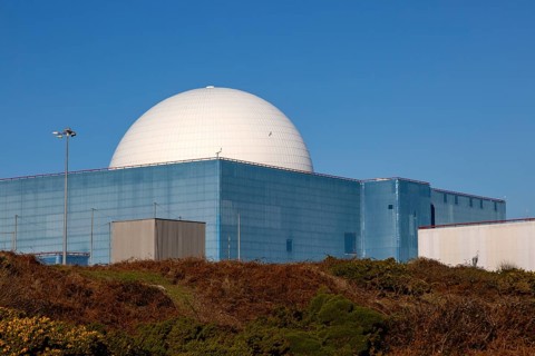 White dome PWR Pressurised Water Reactor nuclear power station