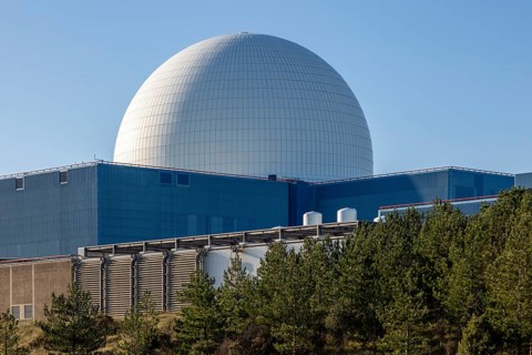 White dome PWR Pressurised Water Reactor nuclear power station