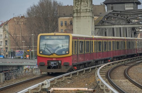 S-Bahn near Treptower Park S-Bahn station