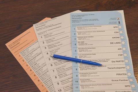 Ballot papers Landtag elections Berlin 2021