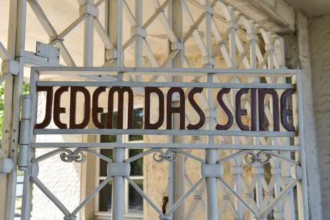 Lettering in the camp gate To each his own