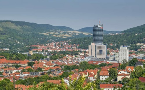 City panorama with Jentower