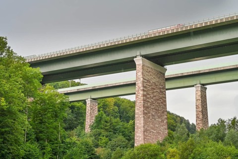 Motorway A7 Werratal bridges Hedemünden