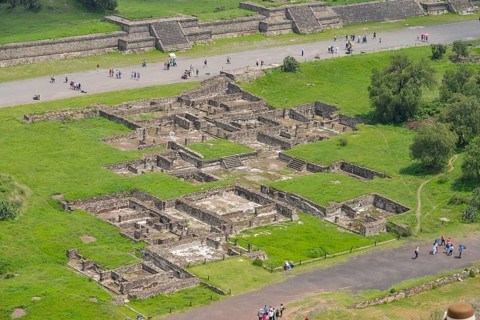 Ruin foundations on the Road of the Dead