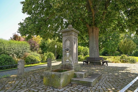 Fountain in front of the gate