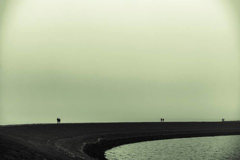 Walkers on the North Sea coast