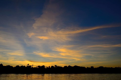 Landscape at Rio Sao Lourenco at sunset