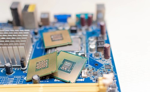 Close up of a motherboard