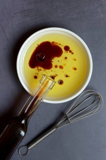Bowl with cooking oil and aceto balsamico