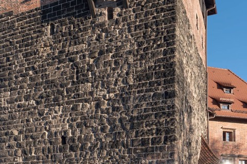 Wall structure of the historic pentagonal tower
