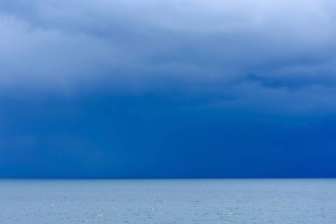 Cloud front over sea