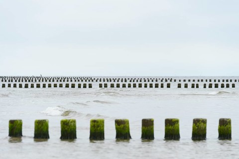 Breakwater in the sea
