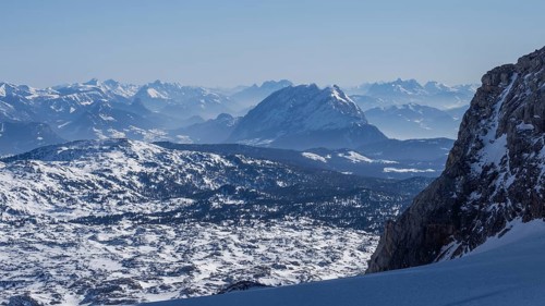 Blue sky over winter landscape