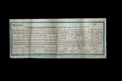 Ration card from the Dresden Council