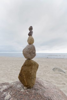 Stack of stones in the morning