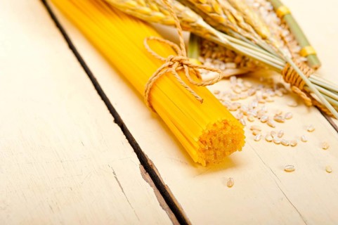 Organic Raw italian pasta and durum wheat grains crop