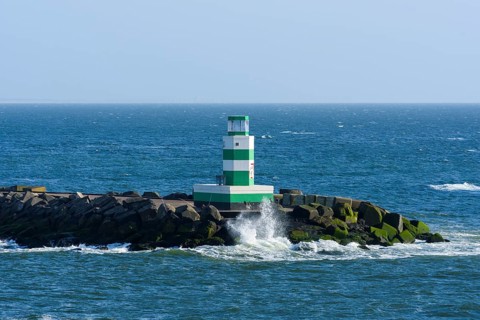 Harbor mole with lighthouse