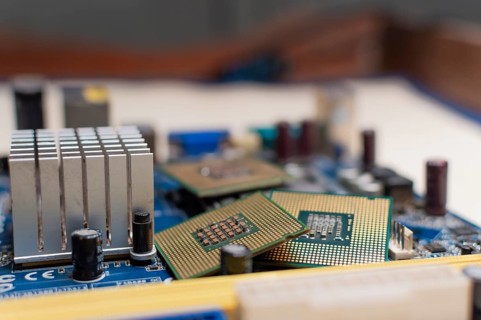 Close up of a motherboard