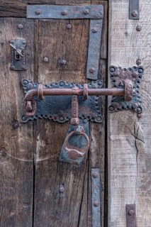 Iron forged padlock with lock