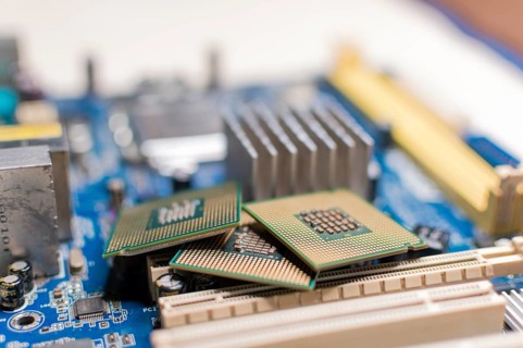 Close up of a motherboard