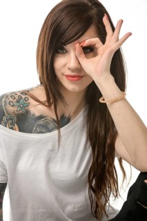 Pretty young woman with long brunette hair